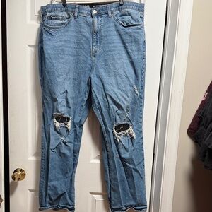 Torrid Blue High Rise Baggy Straight Leg Jeans